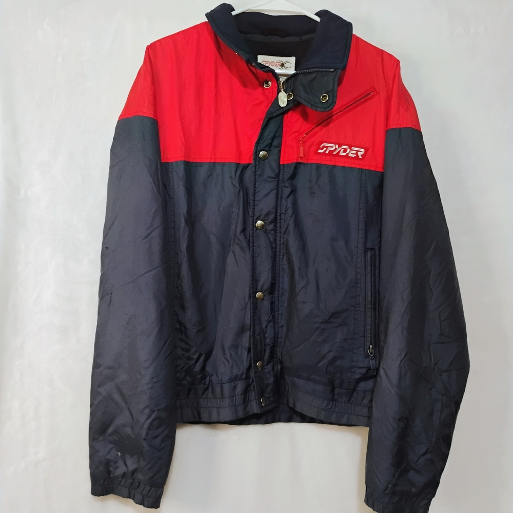 Spyder Vintage Men M Ski Jacket Red Navy Blue Entrant Thinsulate Made in Japan L